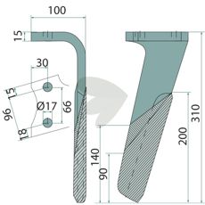 Rotor Harrow Tine Left Rke, Pke, Vke - 84045014