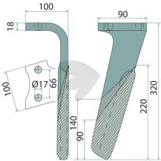 Rotor Harrow Tine Left Rke, Pke, Vke - 84045002