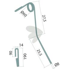 Harrow tine S-KM,