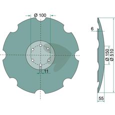 Tine Plate 510x5 mm