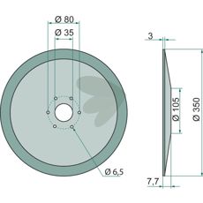 Plate  350x3 mm - K3003810