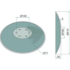 Plate Smooth, 410 mm