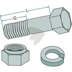 Screw with nut 1/2" UNF x 38, 12.9