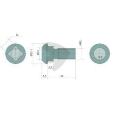 Round screw with flat head - 3011811