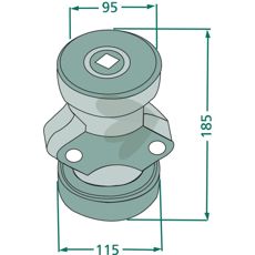 Bearing kit for mounting on square axle 28x28 mm
