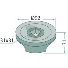 Flange Internal for square axle 30x30