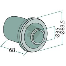 Spacer hole 35mm Spacer 83,5X68mm