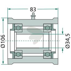 Bearing for square axle 26x26 Bearing