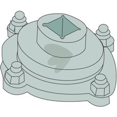 Bearing housing kit without flanges, Square 26x26mm, type III