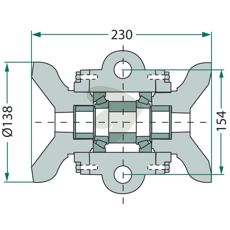 Bearing kit Square axles 36x36mm, 2 reducing sleeves