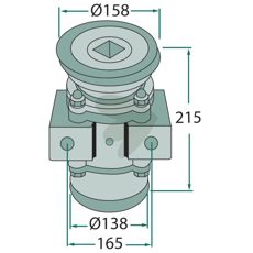 Bearing kit for square axle 38x38 mm