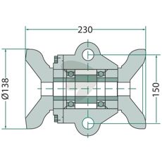 Bearing kit For square axles 36x36 mm