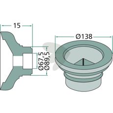 Flange Internal for square axle 40x40