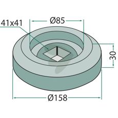 Flange External for square axle 40x40, 18031-0060