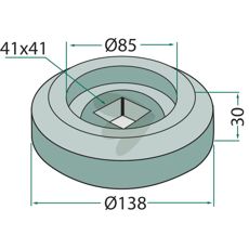 Flange Internal for square axle 18031-0060
