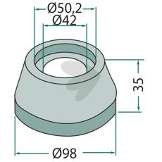 Flange Inner and outer for square axle 30x30