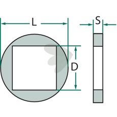 Welding ring for square axle 26x26