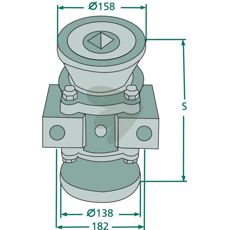 Bearing complete For square axle 50x50 mm ,S mm 270