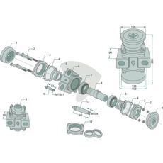 Bearing housing complete without flange -Square axles 40x40mm type III