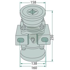 Bearing complete for square axle 40x40 mm