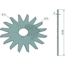Seeder disk 330mm 75mm