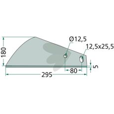 Scraper right and left 180X295mm
