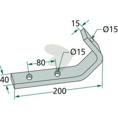 Scraper right and left 40X200mm