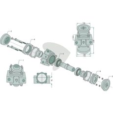 Bearing housing complete without flange - For square axles 40 x 40 mm