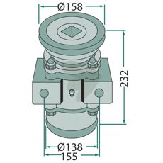 Bearing unit for 40x40 mm