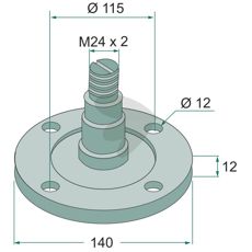 Bearing flange with axle