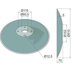 Smooth disc 510 x 5mm 4 fasteners