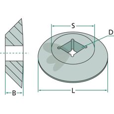 End piece external for square axle 30x30