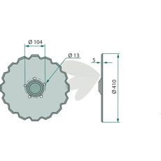 Seeder disc 20 teeth, hole circle- 98 mm