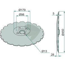 Plate toothed,  450x5 mm V55