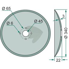 Disc blade 340mm hole 6/45mm