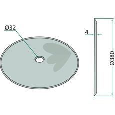 Disc blade 380X4mm hole 32mm