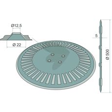 Disc harrow Wavy,  500 X 5 Mm, 20"