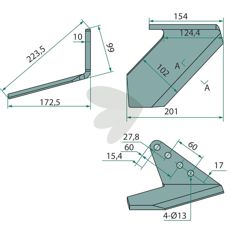 Standard wing, right 4 holes
