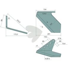 Standard wing, left 4 holes