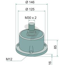 Bearing complete with right thread