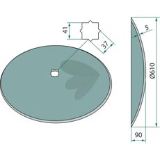 Disc smooth Quivogne Square hole 37/41