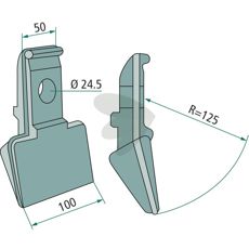Hammer flail 50/100mm, hole 24.5mm
