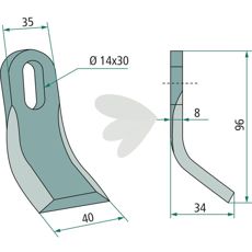 Y-Knife Kuhn hole 14X30mm