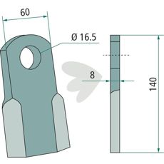 Knife 16, 5X60X8