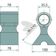 Hammer Knife 78/78mm, hole 35,5mm