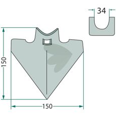 Goosefoot Cutter Including Screw