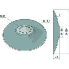 Smooth disc 460 mm Thickness 4 mm