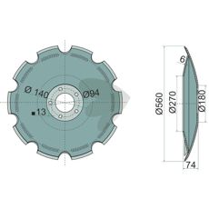 Serrated disc 560 mm
