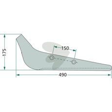 Blade for sugar beet right 175X490mm S2-161-006-000-051