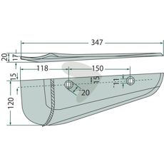Blade for sugar beet right 347X120mm 1145004050